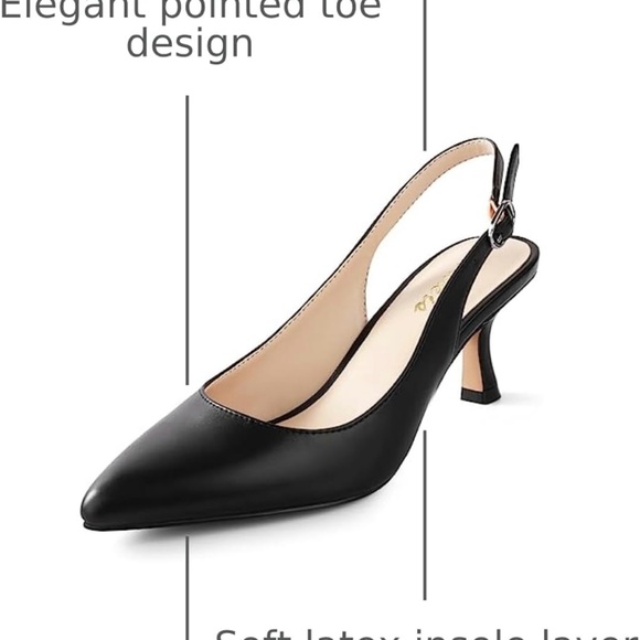 Elegant Black Kitten Heels - Picture 3 of 5